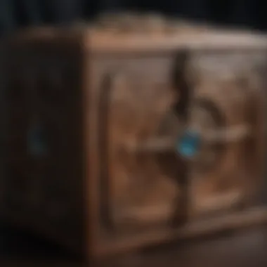 Intricate Wooden Jewelry Box Elegant wooden jewelry box showcasing intricate designs and compartments