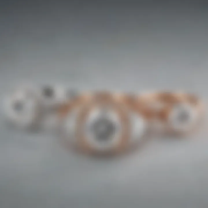Elegant display of various styles of Landau Moissanite rings