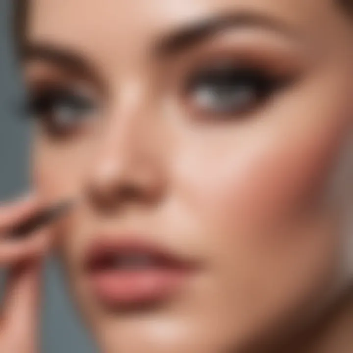 A woman applying clear eyeliner as a base for magnetic lashes