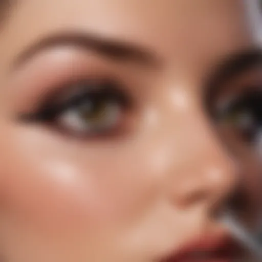 Close-up of magnetic lashes and clear eyeliner on a makeup palette
