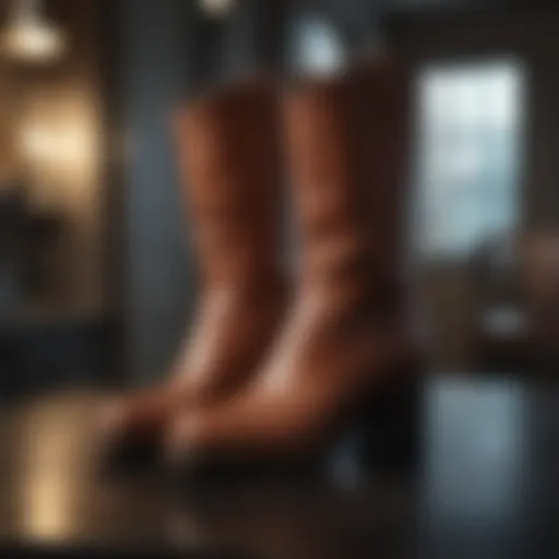 Elegant maison boots displayed on a stylish surface