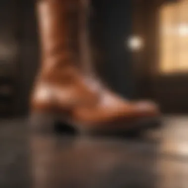 Close-up of high-quality materials used in maison boots