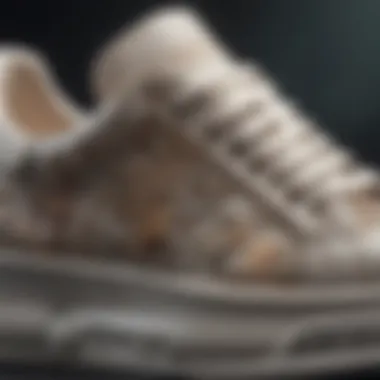Intricate Design of McQueen Sneakers A close-up view of McQueen sneakers showcasing intricate design details