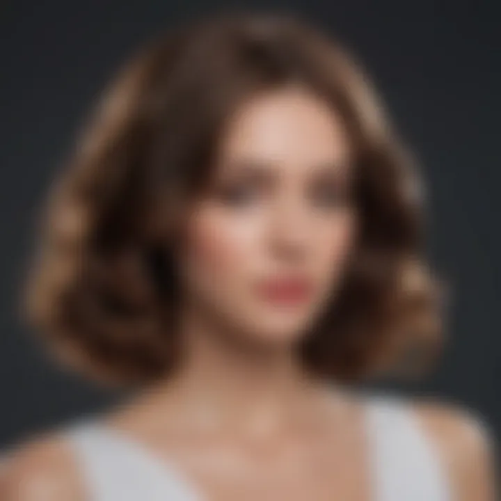 Elegant medium length hairstyle adorned with subtle waves for a classic touch