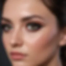 Close-up of natural-looking magnetic false eyelashes