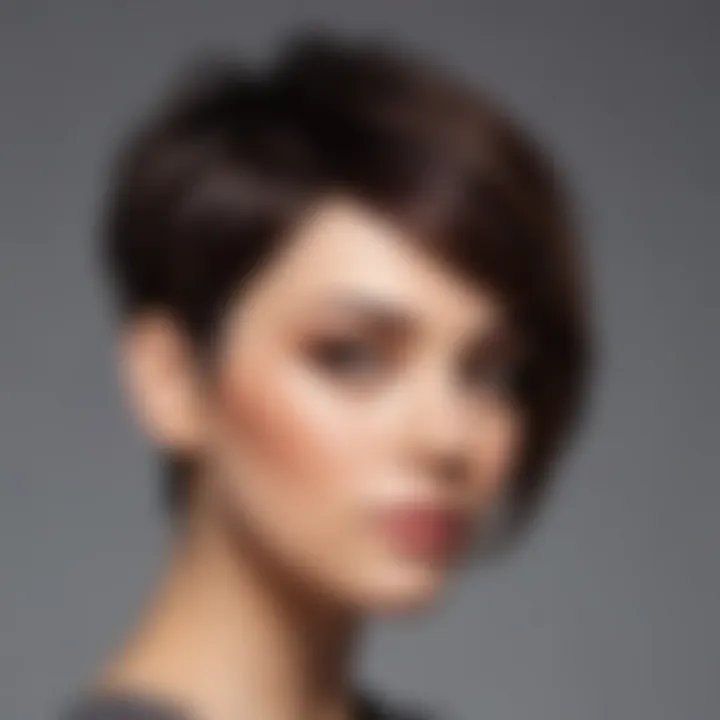 Creative short hairstyle featuring asymmetrical cuts and bold highlights