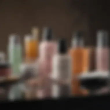 Close-up of clean beauty ingredients on a vanity