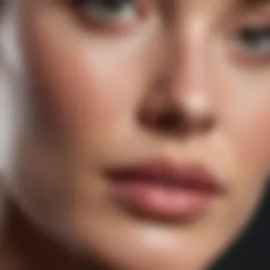 Close-up of skin after treatment, highlighting improved texture and firmness.