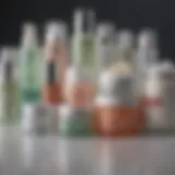 Elegant display of various OTC face moisturizer products arranged aesthetically.