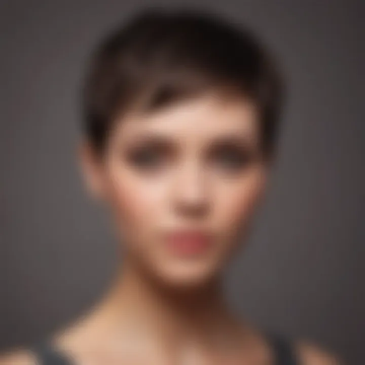 Stylish pixie cut accentuating facial features