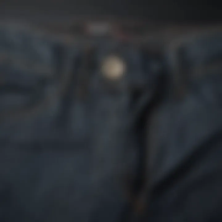 Close-up view of sustainable fabric used in Still Here NYC jeans