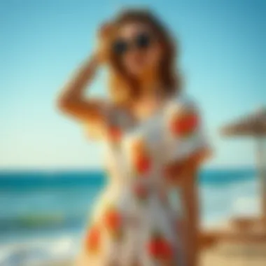 Casual short-sleeve beach dress perfect for a sunny day