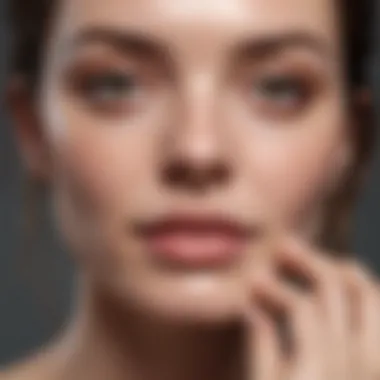 Application of Cleanser on Sensitive Skin User applying cleanser on irritated skin
