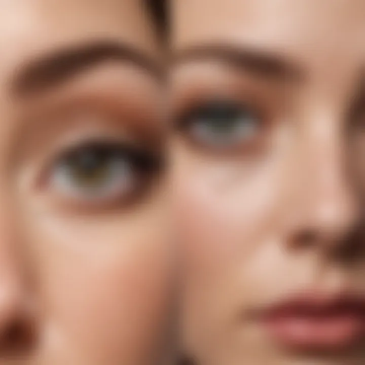 Before and after results of using lash serum on lashes