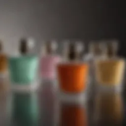 Elegant hair perfume bottles arranged artistically