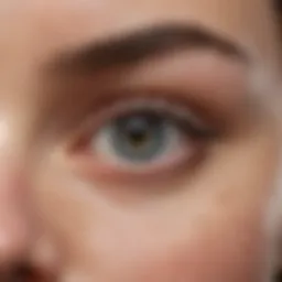 Close-up of delicate eye area showing hydration