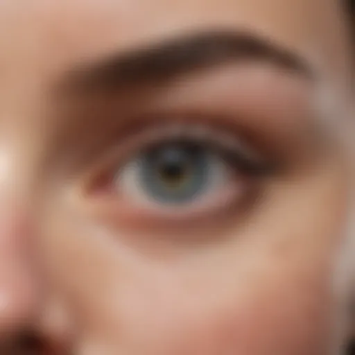 Close-up of delicate eye area showing hydration