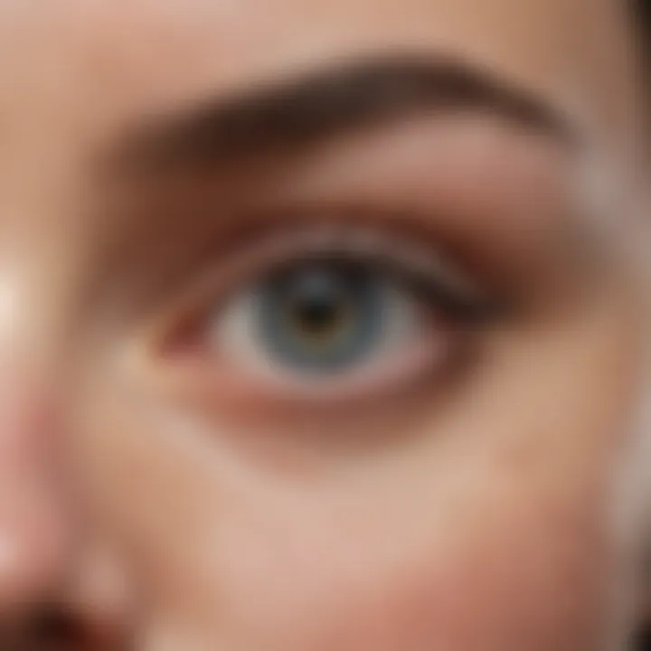 Close-up of delicate eye area showing hydration