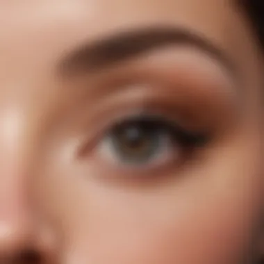 Demonstration of lower eyelid liner application techniques