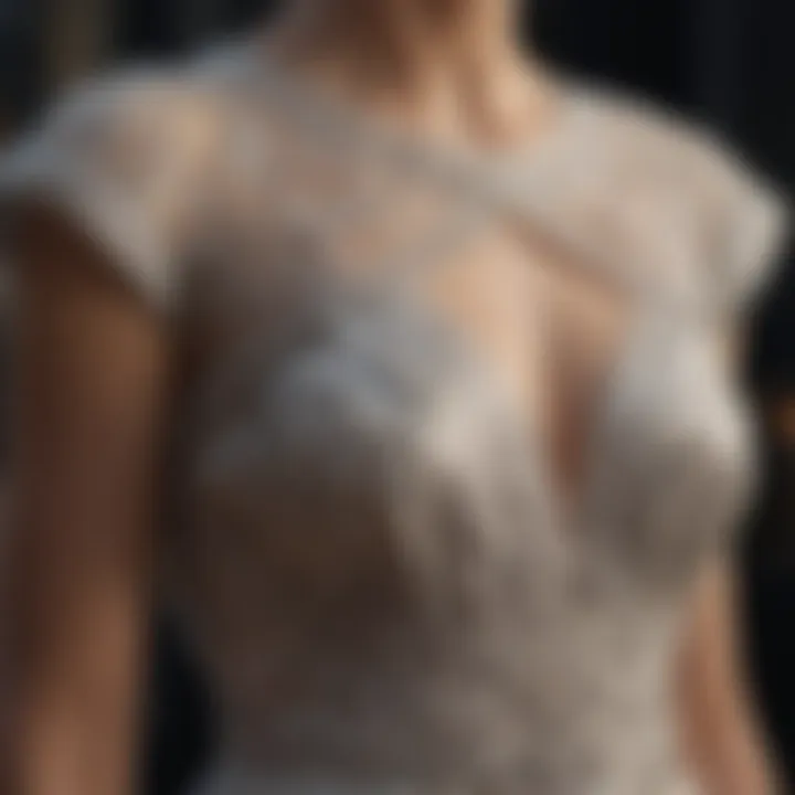 Luxurious fabric close-up of a high-quality dress
