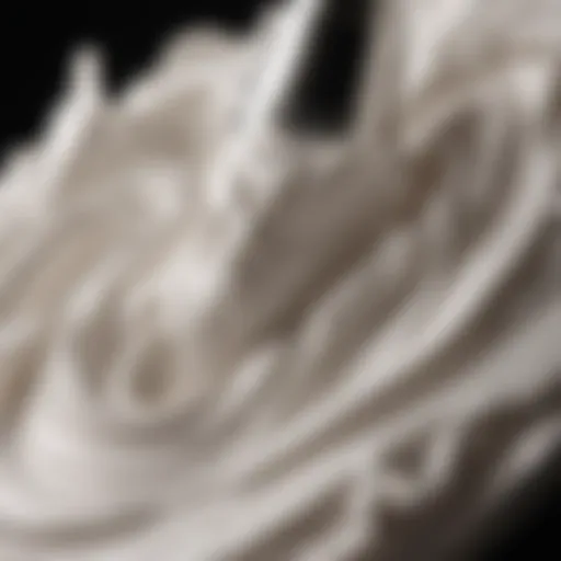 Luxurious creamy texture of shaving cream