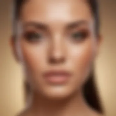 Expert Application of Shimmer Bronzer An expertly applied shimmer bronzer on a flawless complexion