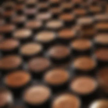 Artistic Display of Shimmer Bronzers A collection of shimmer bronzers displayed artistically