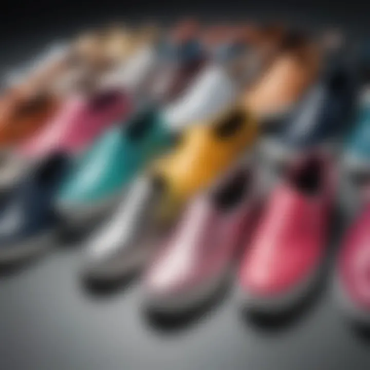A variety of slip-on trainers showcasing color options