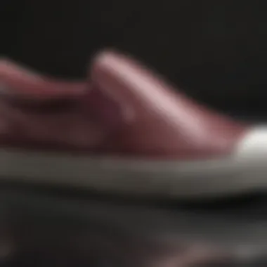 Close-up of durable materials used in slip-on trainers