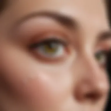 Application Technique of White Eye Primer Close-up of a hand applying white eye primer on eyelids