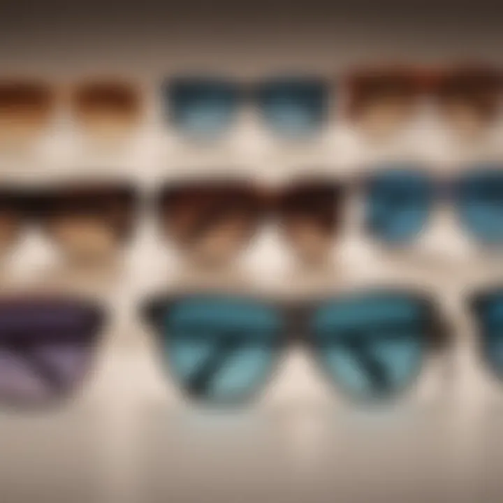 Different sunglasses frames categorically arranged based on face shapes
