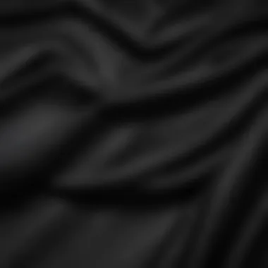 Close-up of luxurious fabric used in black swimwear