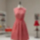 Elegant display of the Kate Spade red gingham dress on a mannequin