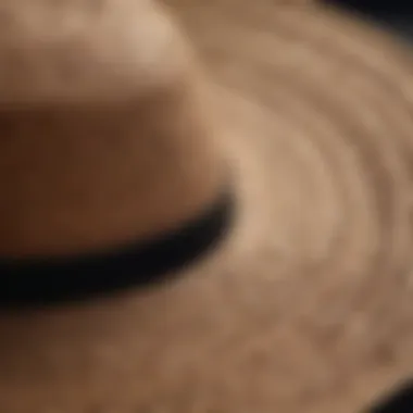 Close-up of the texture and weave of a straw hat