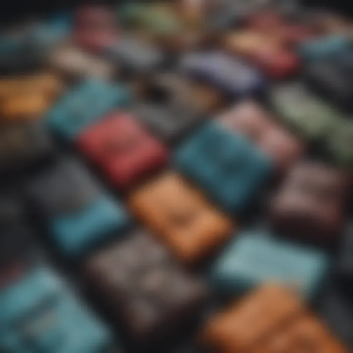 An array of phone bags showcasing various materials and colors