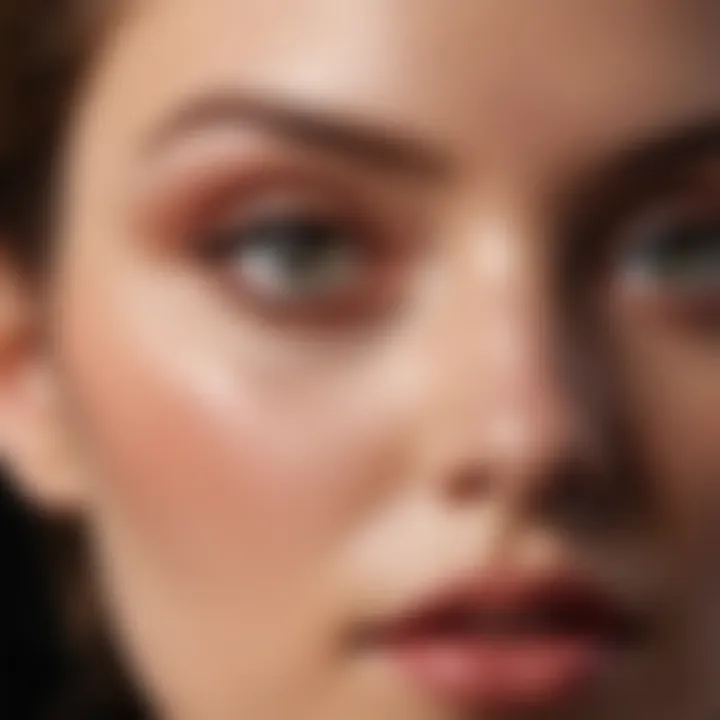 Close-up of an eyeshadow application with blending techniques