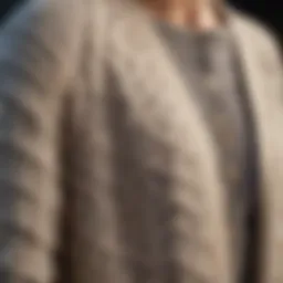 A close-up of the intricate knit pattern on the Madewell cotton cardigan