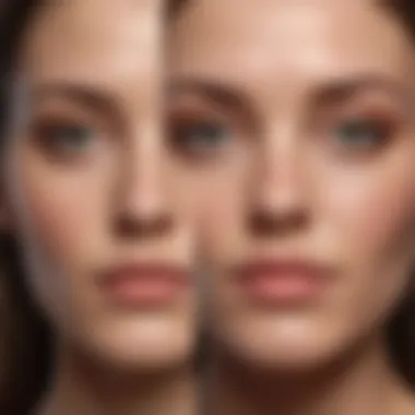 Before and after skin treatment with salicylic acid