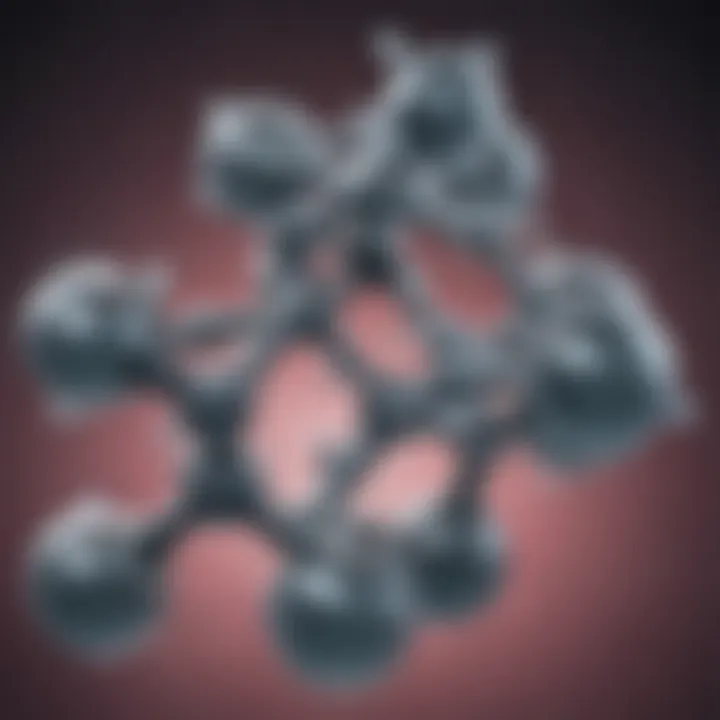 Close-up of salicylic acid molecular structure