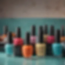 A vibrant display of nail polish bottles from the OPI Breakfast at Tiffany's Collection