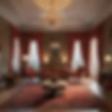 Luxurious interior of a Roman-inspired suite at the tower