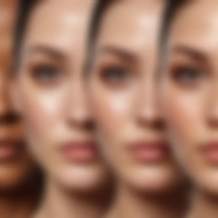 Visual representation of different skin types benefiting from non-clogging moisturizers
