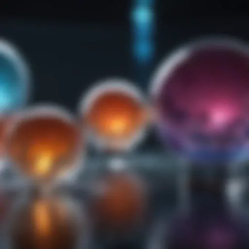 Aesthetic display of various ice globes with vibrant colors