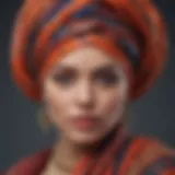 A vibrant collection of traditional turban head wraps showcasing diverse patterns and colors.