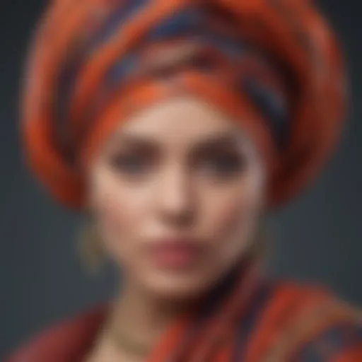 A vibrant collection of traditional turban head wraps showcasing diverse patterns and colors.