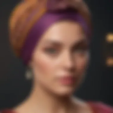 Luxurious Fabric Choice for Turban Head Wraps A beautifully crafted turban head wrap made from luxurious fabric, highlighting material choices.