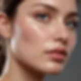 Cream application on facial skin for eczema treatment