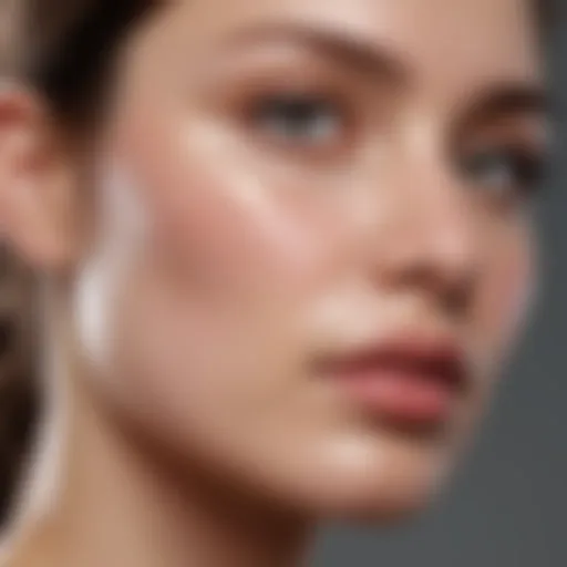 Cream application on facial skin for eczema treatment