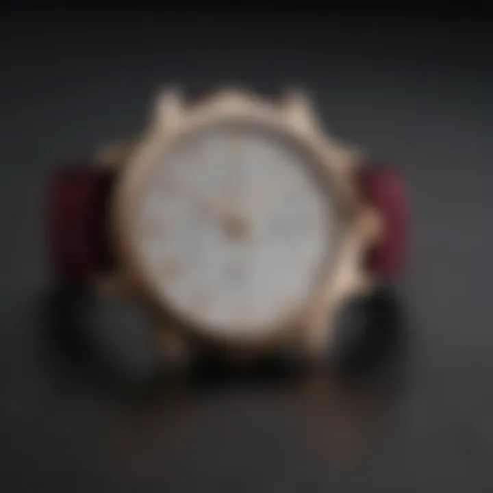 A stylish watch displayed on a velvet surface, symbolizing luxury and sophistication
