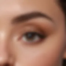 A close-up of luxurious, well-defined eyebrows showcasing the results of eyebrow serum.